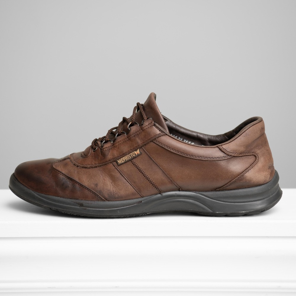 Mephisto Runoff Brown Leather Shoes Mens 13 Ergonomic GorpCore Minimalist Luxury